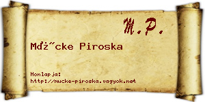 Mücke Piroska névjegykártya